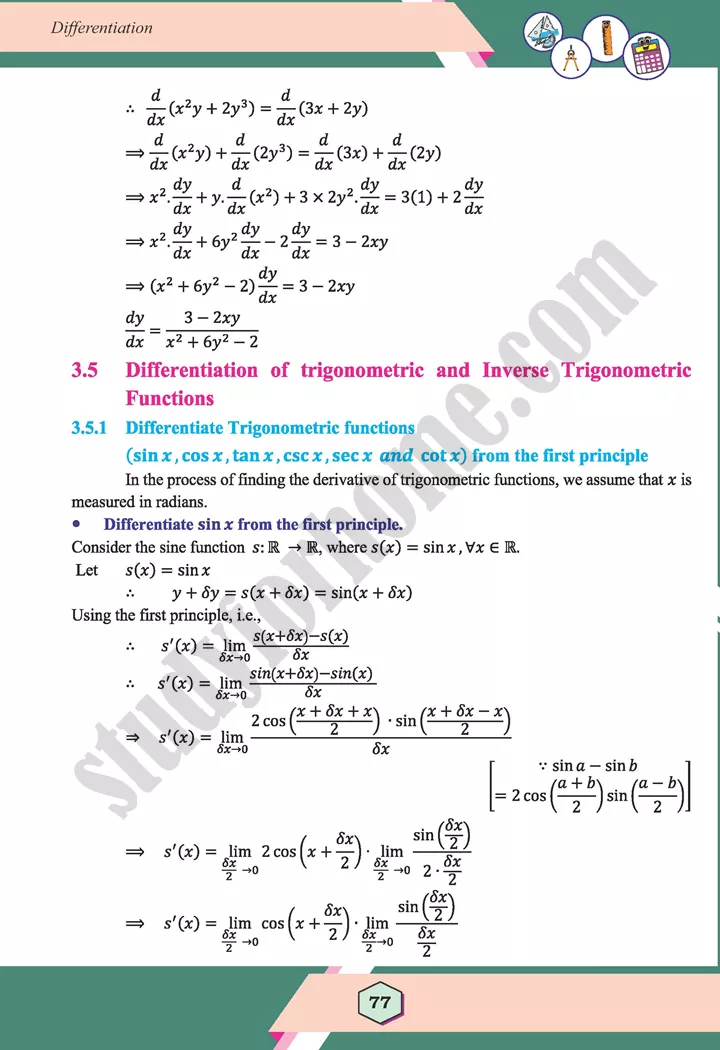 unit 3 differentiation maths 12th 20