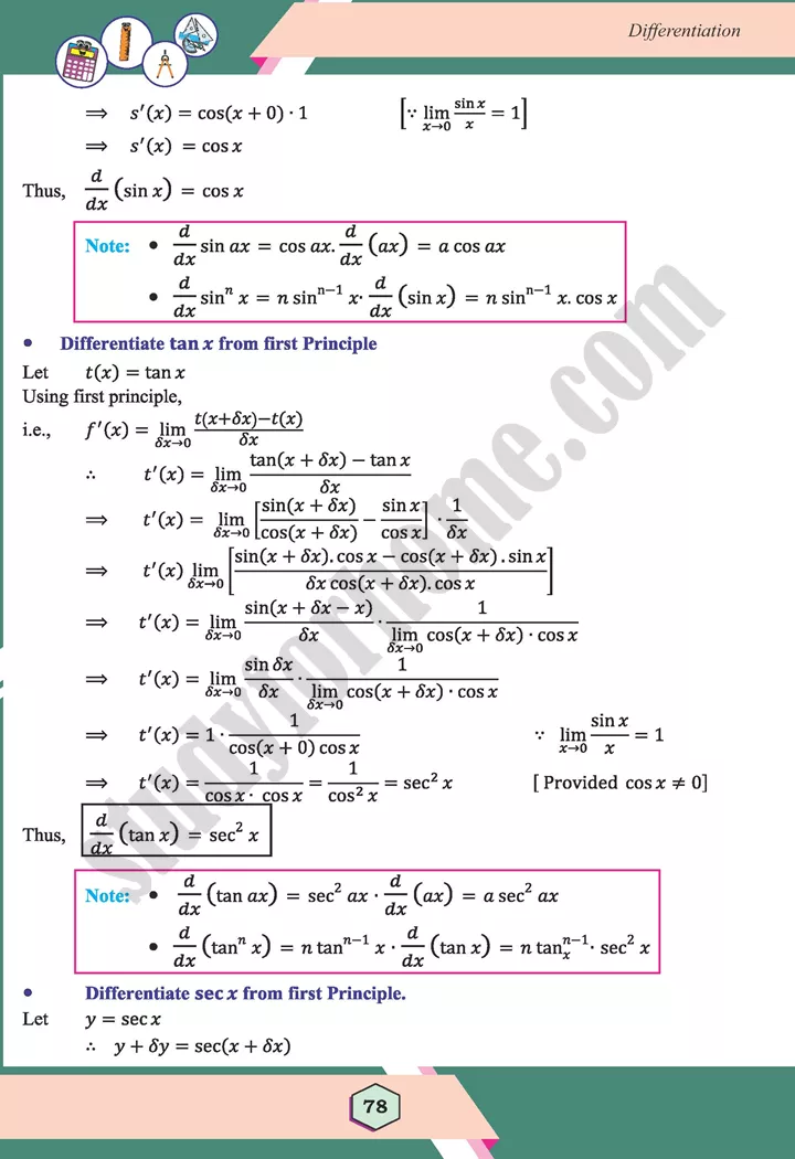 unit 3 differentiation maths 12th 21