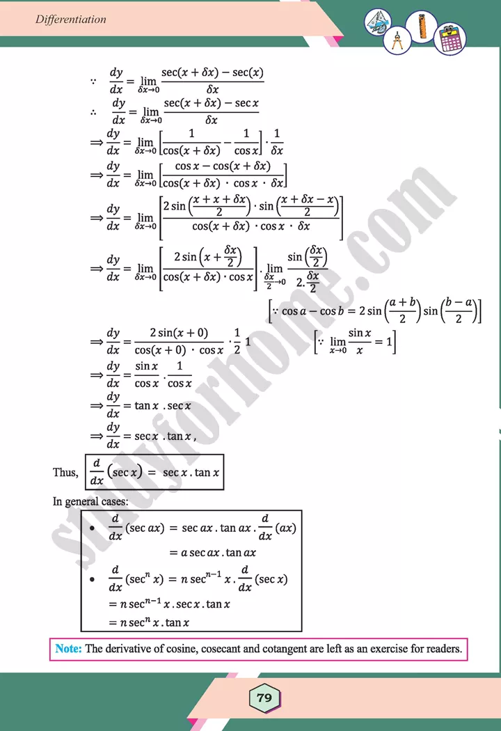 unit 3 differentiation maths 12th 22