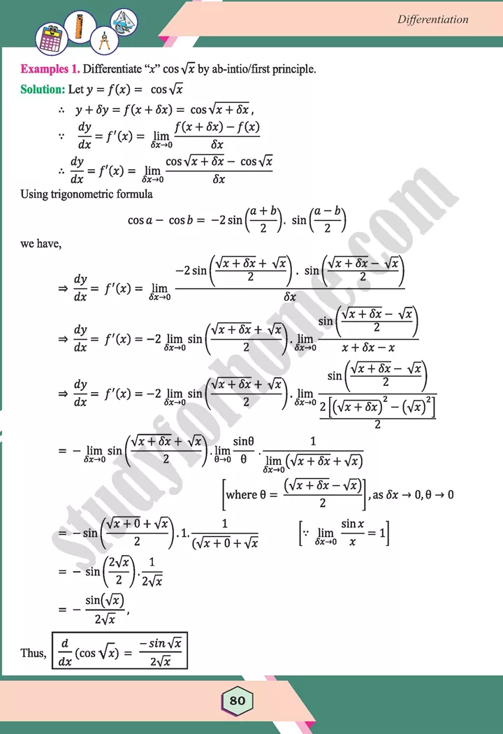 unit 3 differentiation maths 12th 23