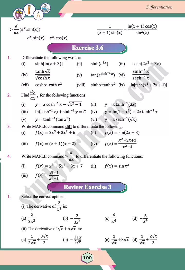 unit 3 differentiation maths 12th 43