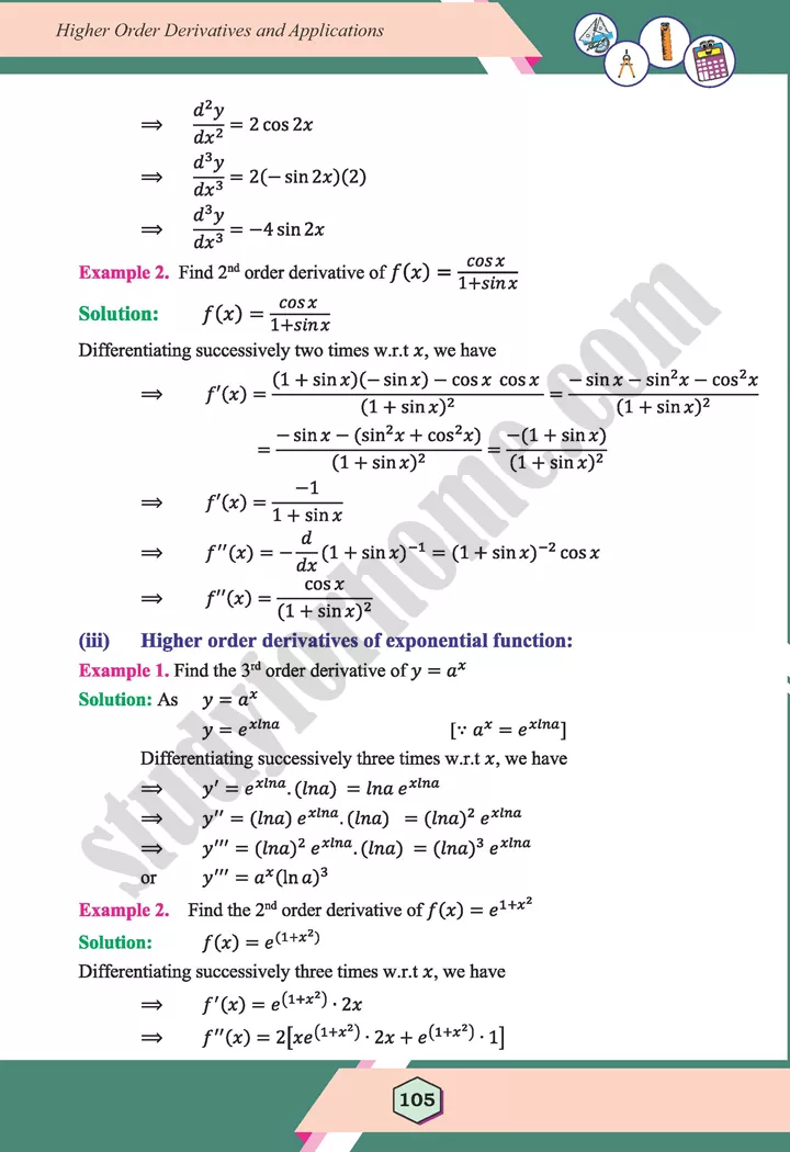 unit 4 higher order derivatives and applications maths 12th 03