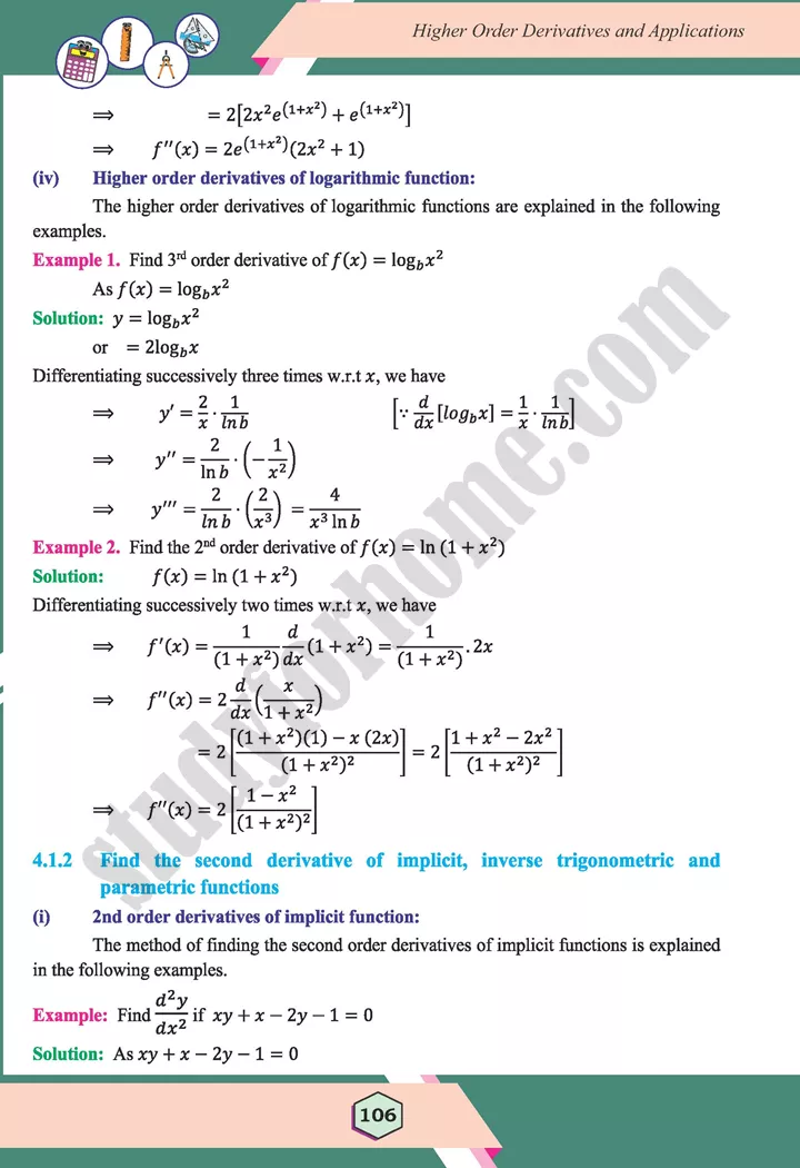 unit 4 higher order derivatives and applications maths 12th 04