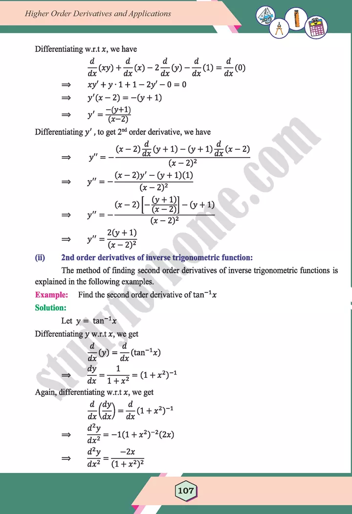 unit 4 higher order derivatives and applications maths 12th 05