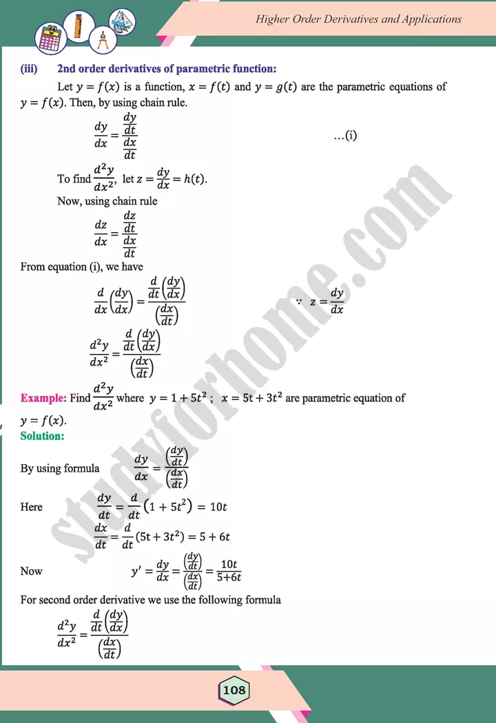 unit 4 higher order derivatives and applications maths 12th 06