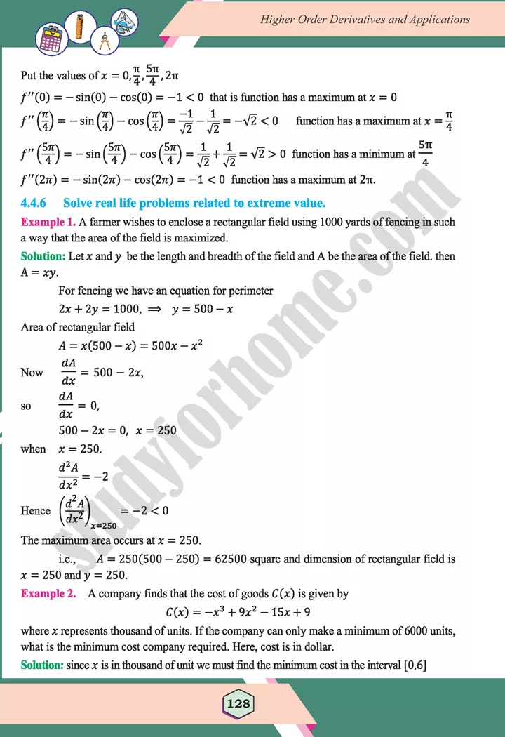 unit 4 higher order derivatives and applications maths 12th 26