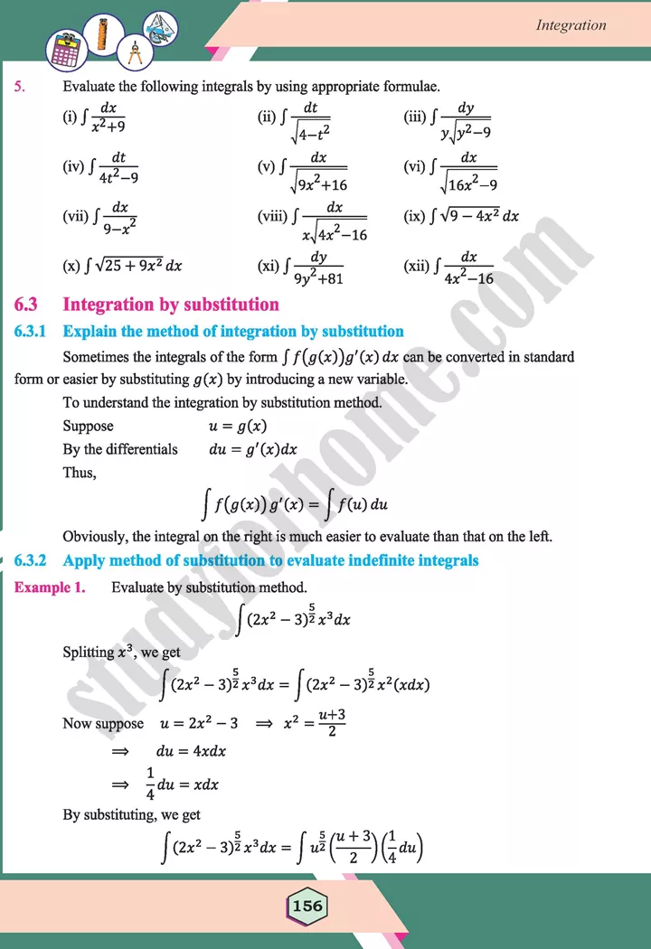 unit 6 integration maths 12th 09