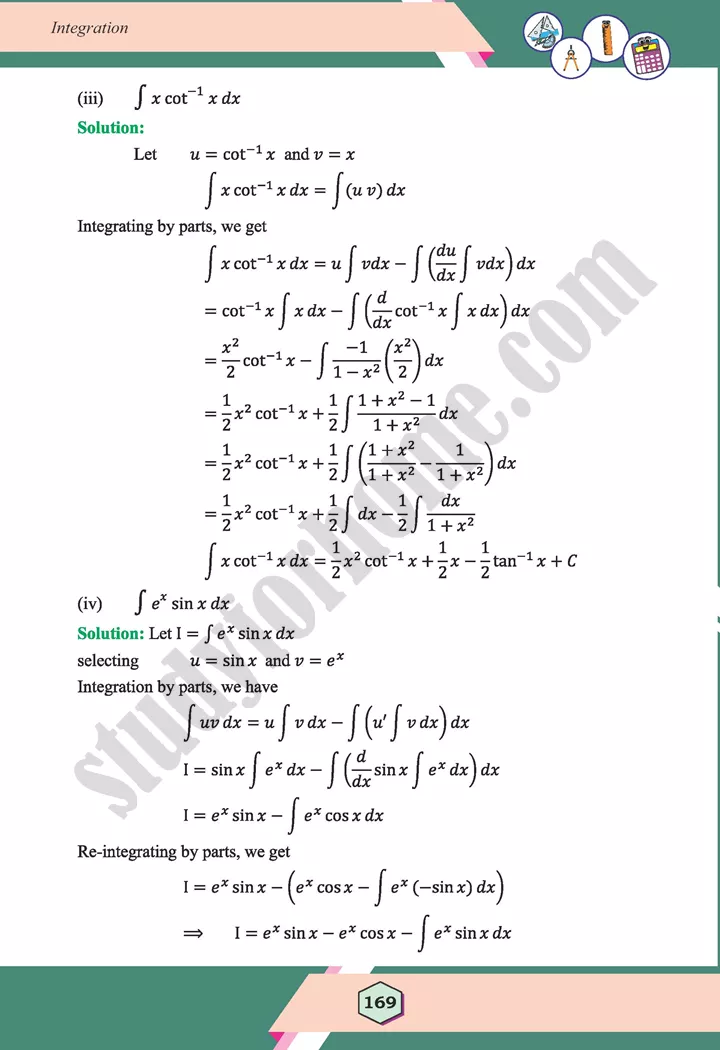 unit 6 integration maths 12th 22