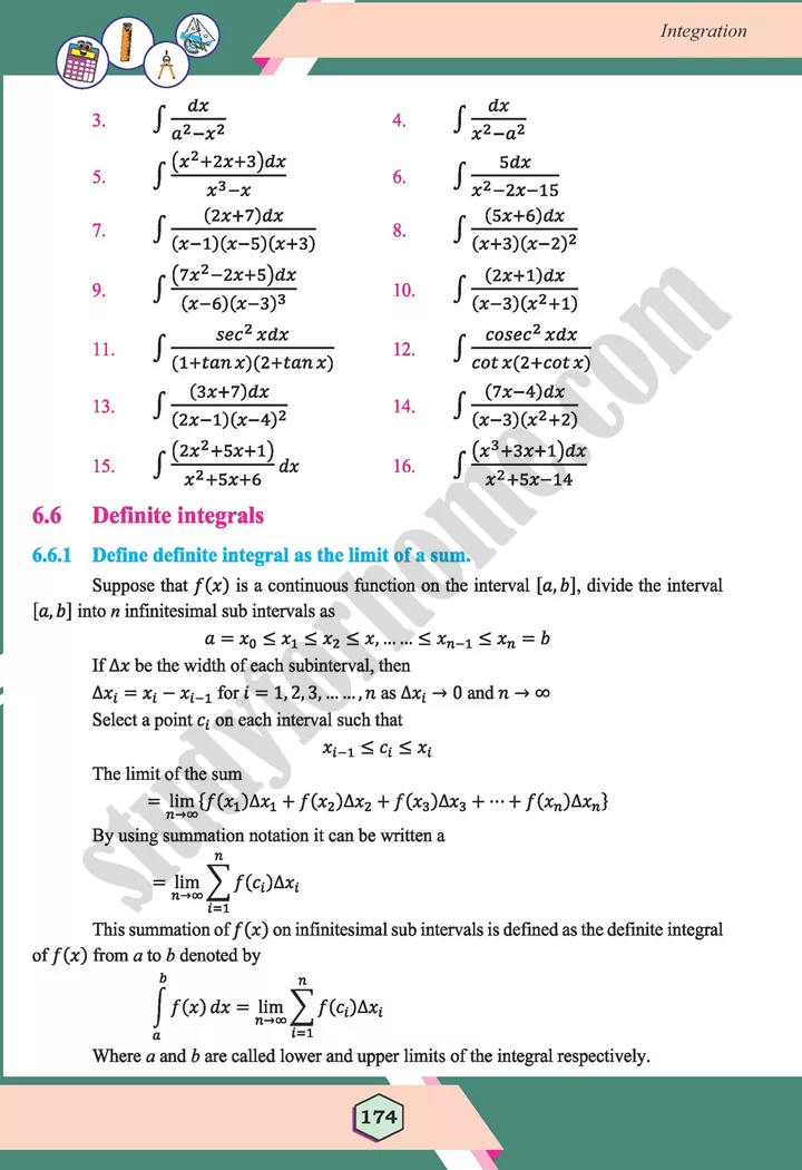 unit 6 integration maths 12th 27