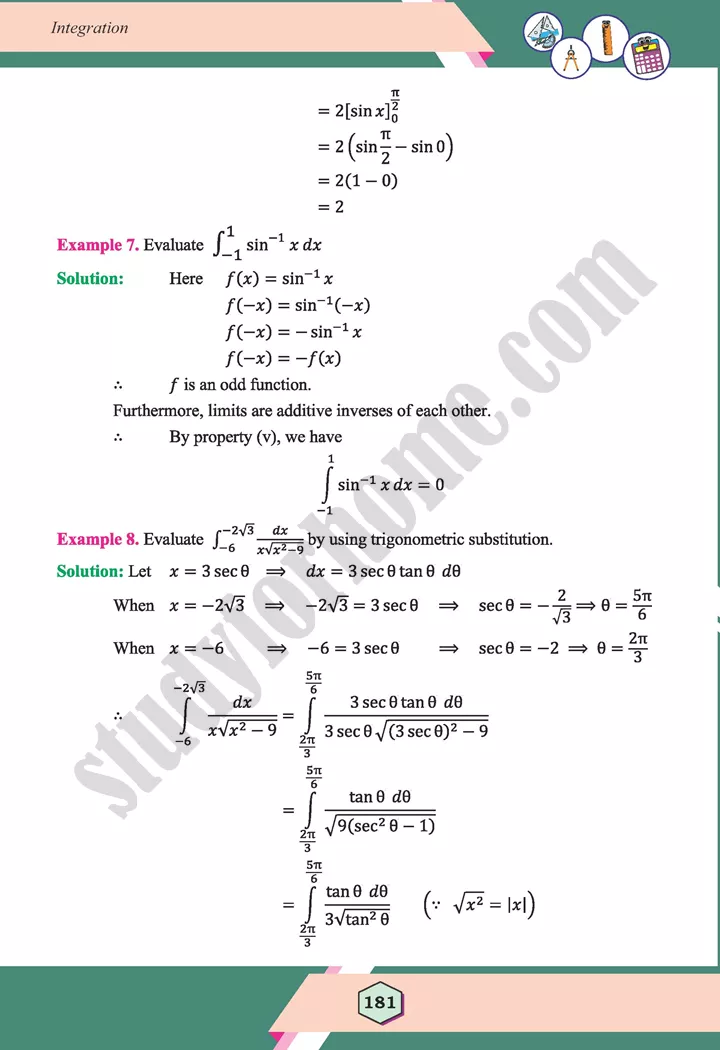 unit 6 integration maths 12th 34