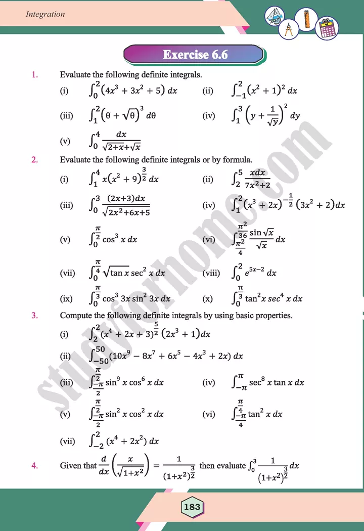 unit 6 integration maths 12th 36