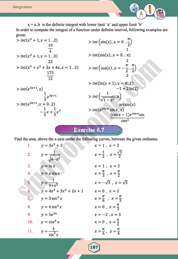 unit 6 integration maths 12th 40