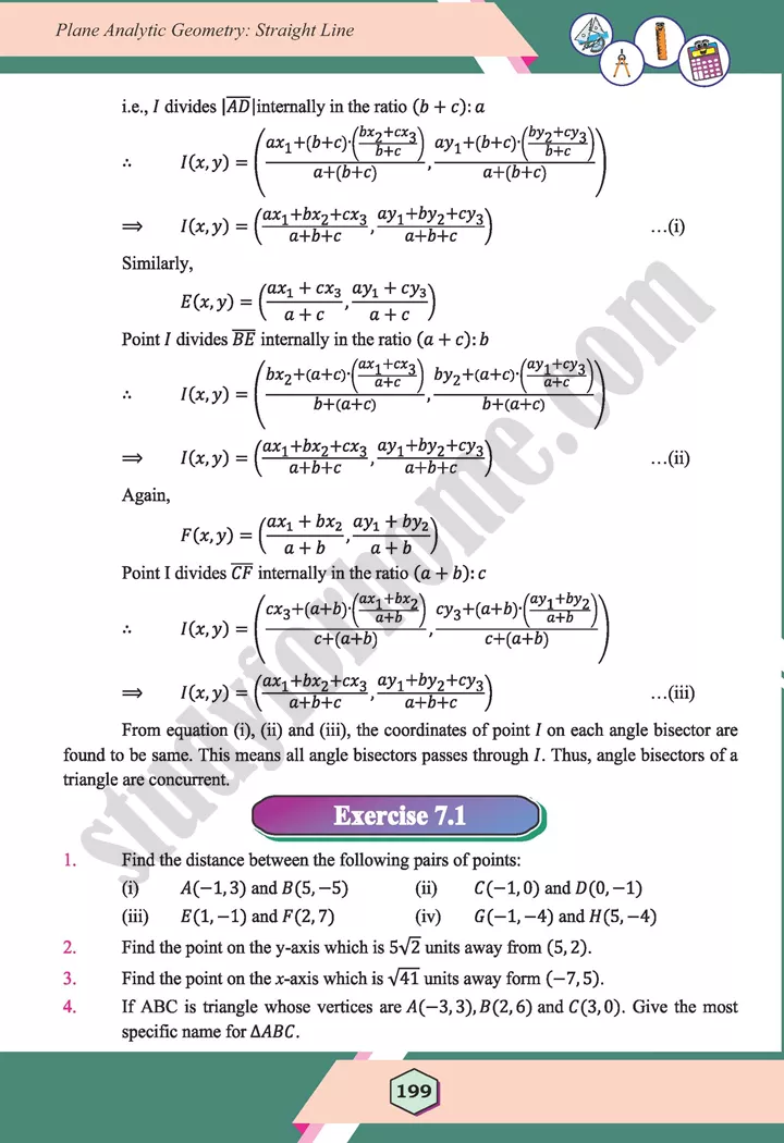 unit 7 plane analytic geometry straight line maths 12th 08