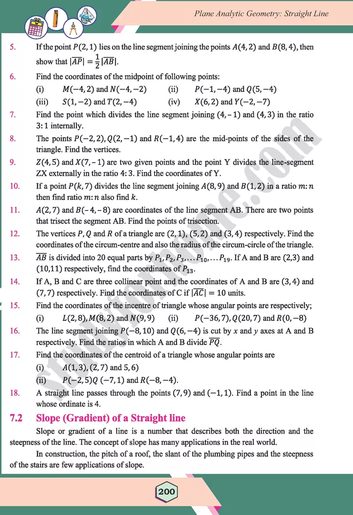 unit 7 plane analytic geometry straight line maths 12th 09