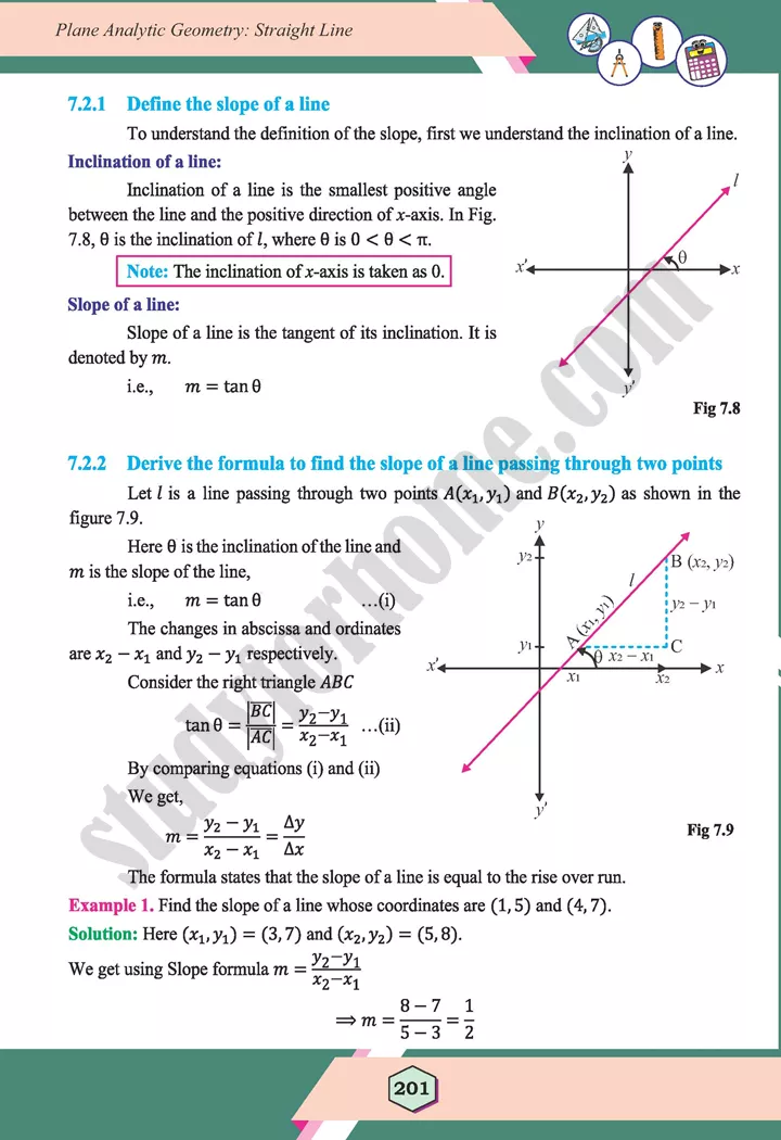 unit 7 plane analytic geometry straight line maths 12th 10