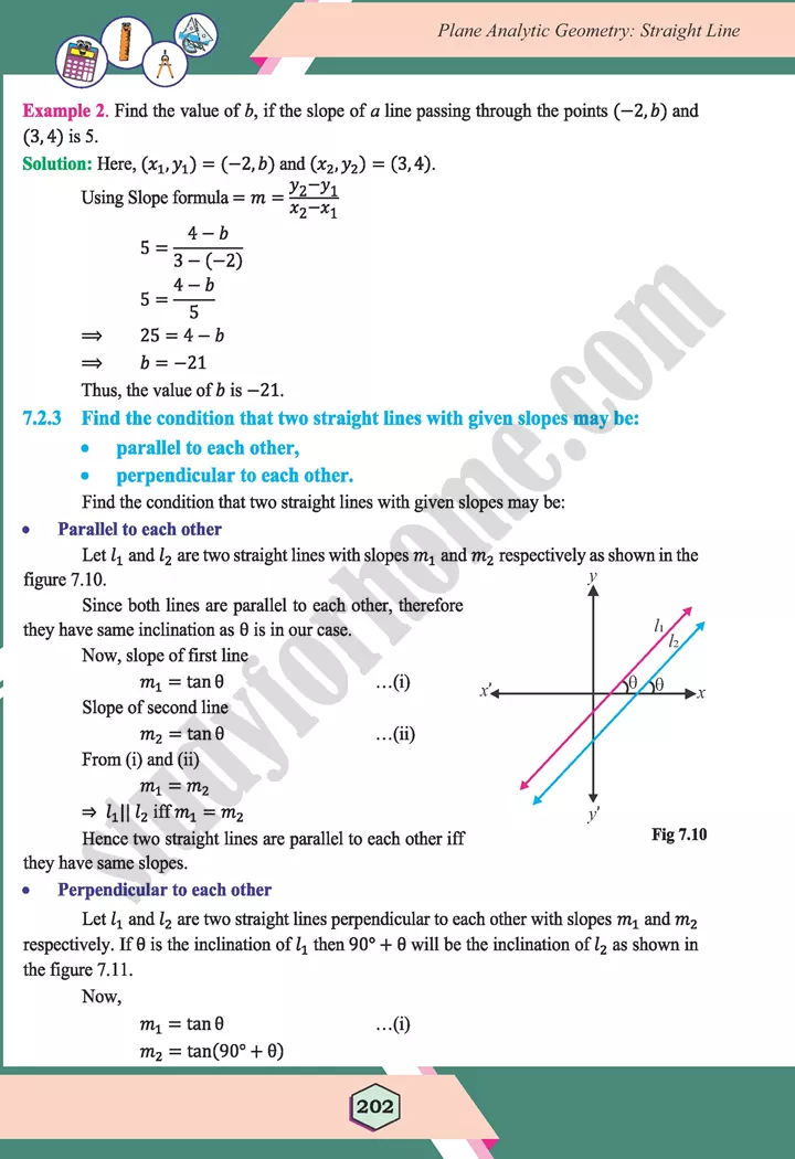 unit 7 plane analytic geometry straight line maths 12th 11