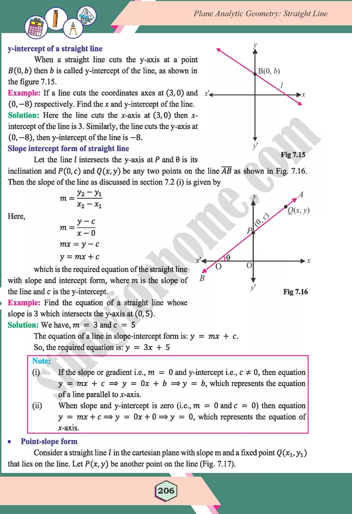 unit 7 plane analytic geometry straight line maths 12th 15