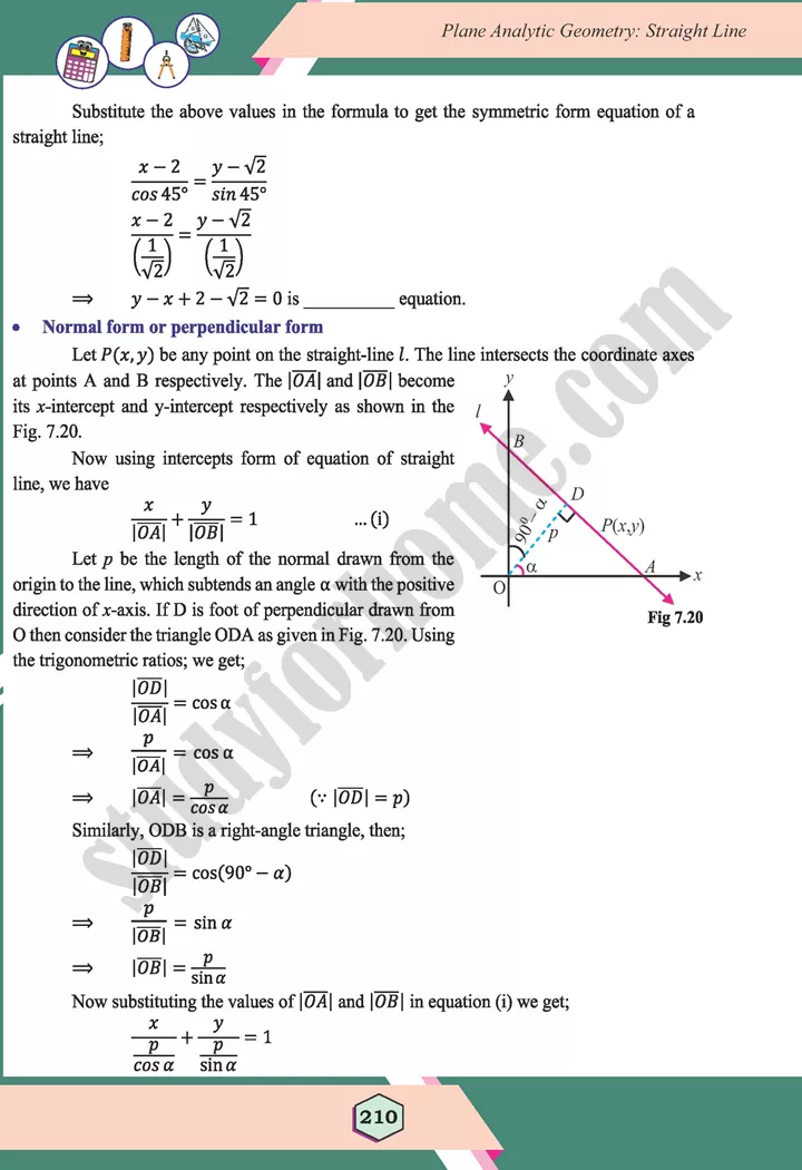 unit 7 plane analytic geometry straight line maths 12th 19