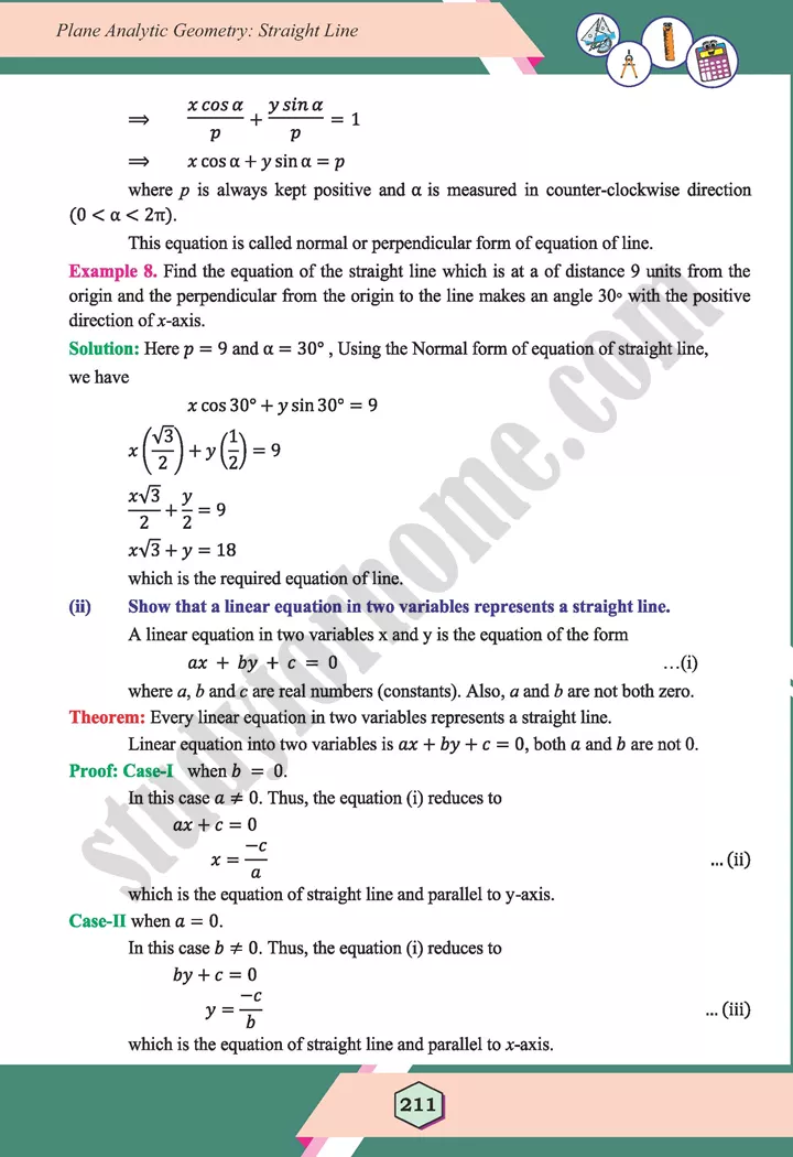 unit 7 plane analytic geometry straight line maths 12th 20