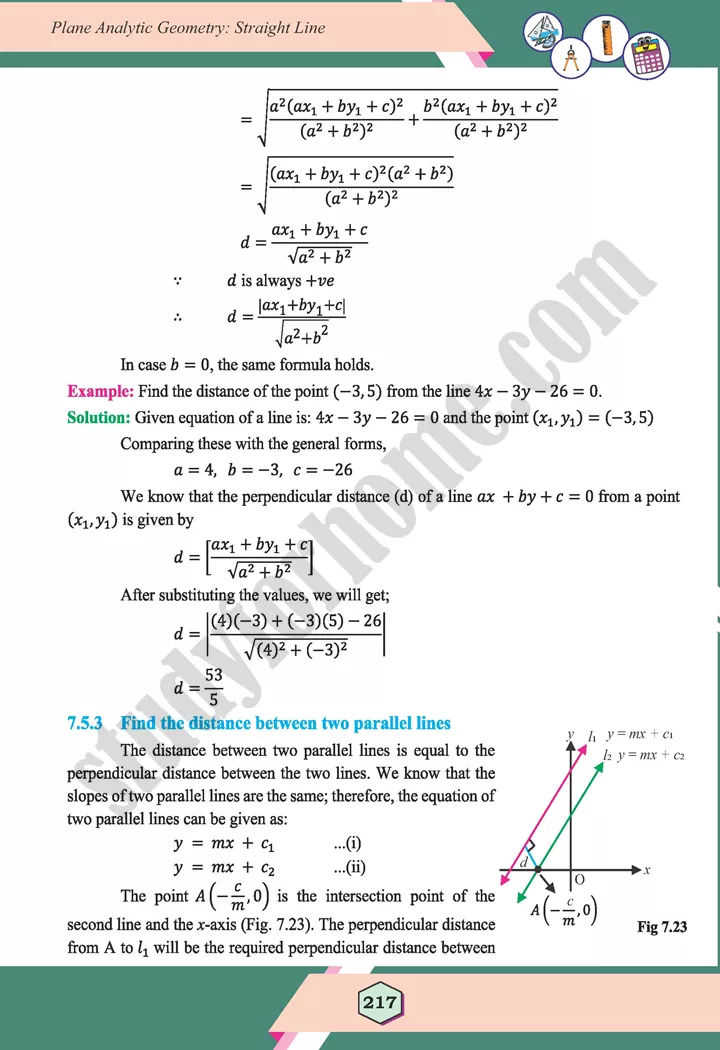 unit 7 plane analytic geometry straight line maths 12th 26