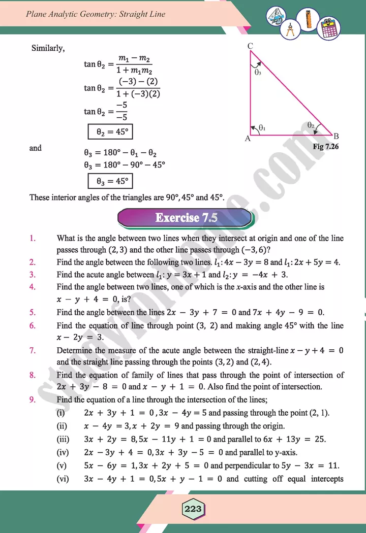 unit 7 plane analytic geometry straight line maths 12th 32