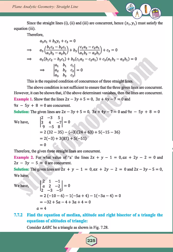 unit 7 plane analytic geometry straight line maths 12th 34