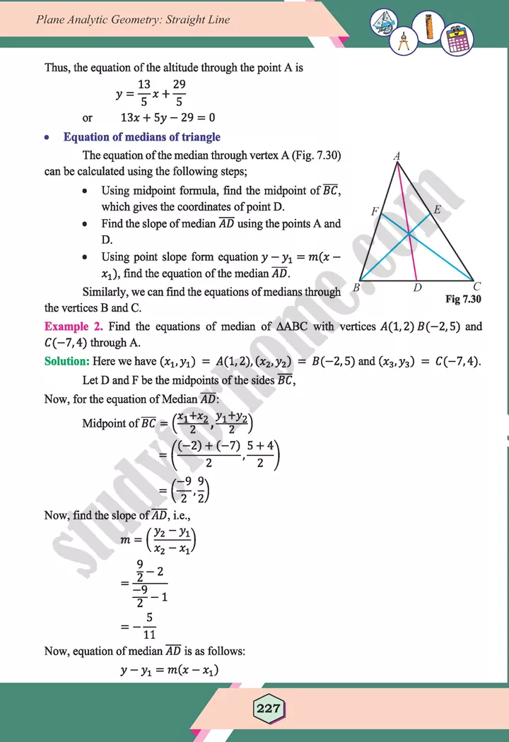 unit 7 plane analytic geometry straight line maths 12th 36