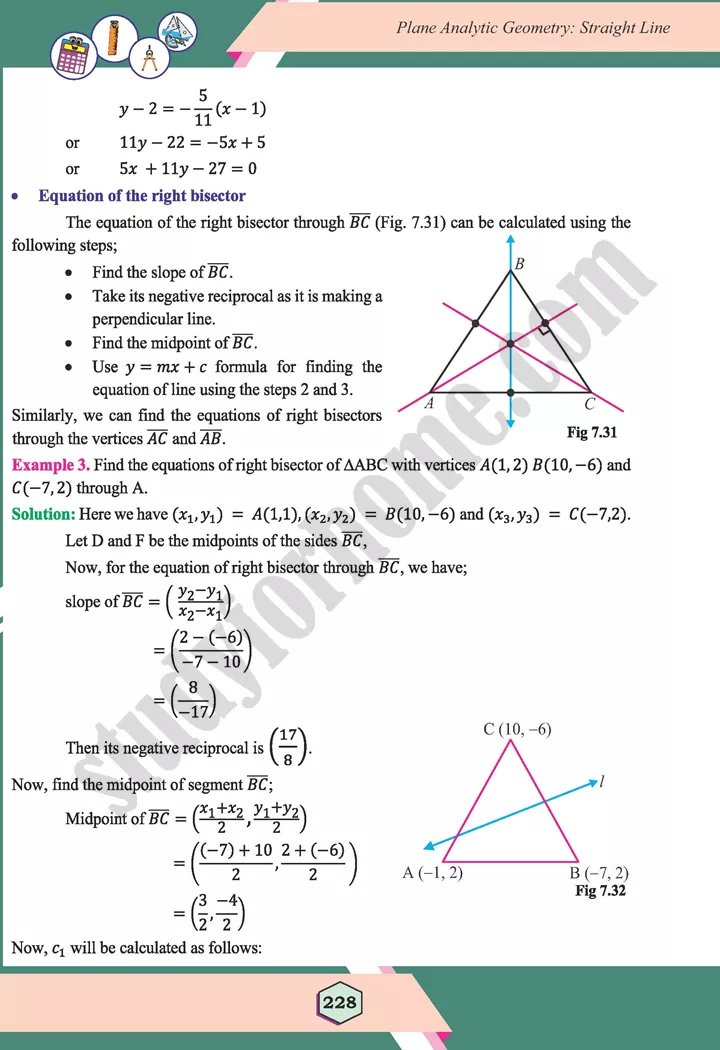 unit 7 plane analytic geometry straight line maths 12th 37