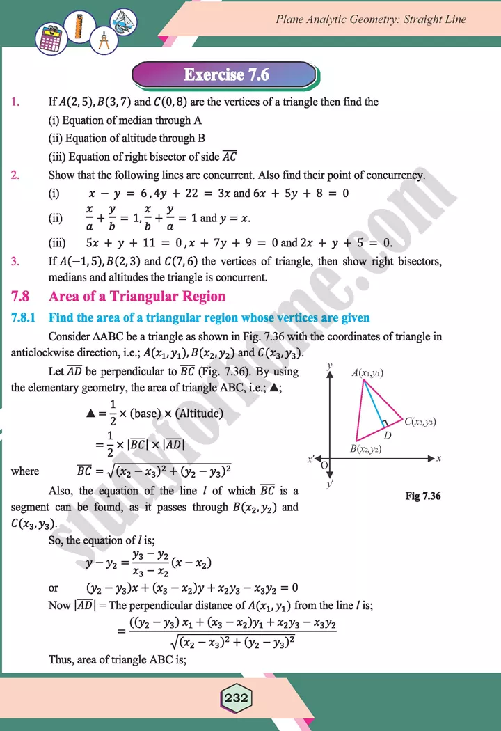 unit 7 plane analytic geometry straight line maths 12th 41