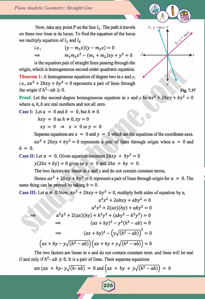 unit 7 plane analytic geometry straight line maths 12th 44