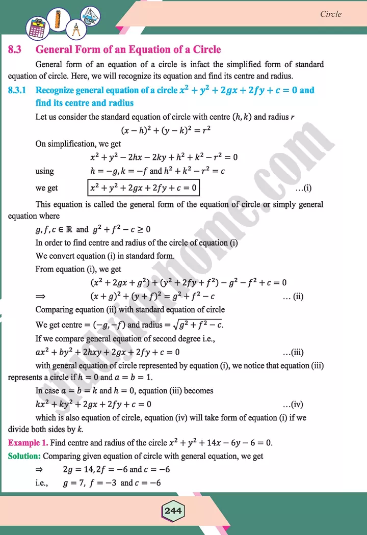 unit 8 circle maths 12th 04