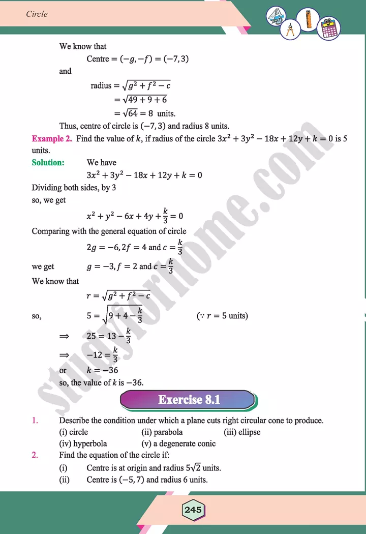 unit 8 circle maths 12th 05