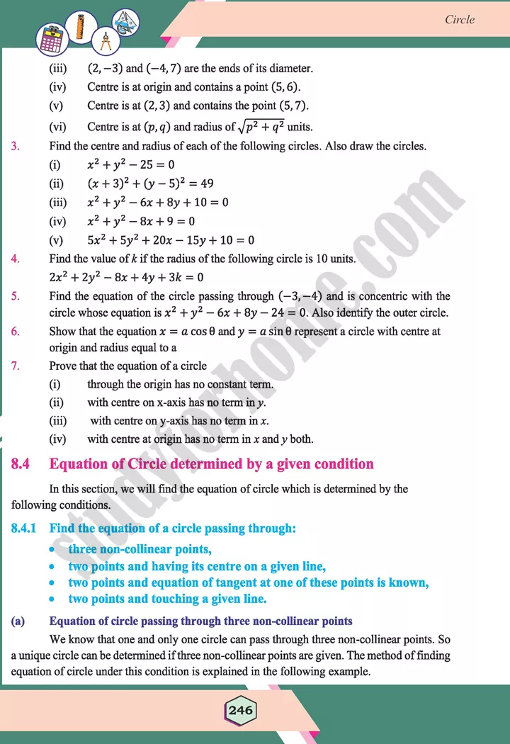 unit 8 circle maths 12th 06