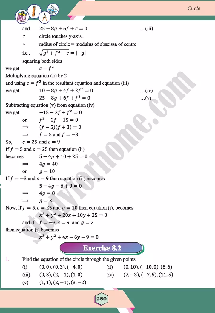 unit 8 circle maths 12th 10