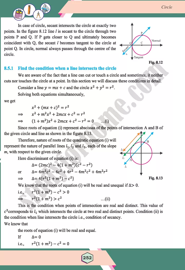 unit 8 circle maths 12th 12