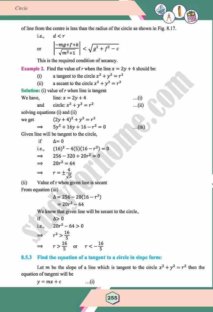 unit 8 circle maths 12th 15