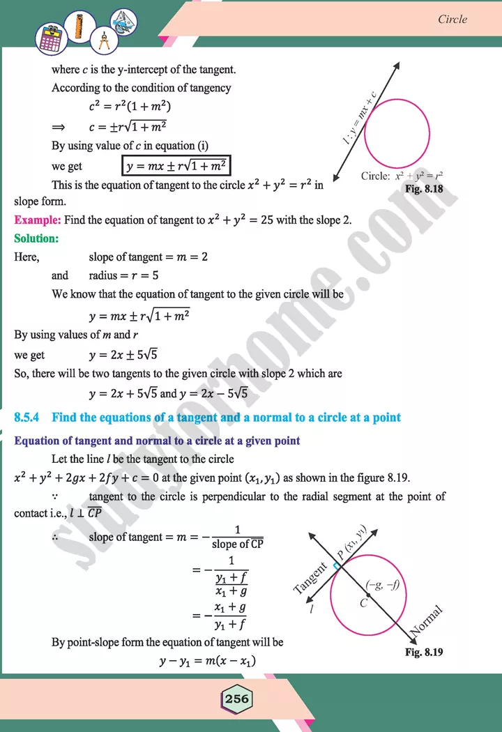 unit 8 circle maths 12th 16