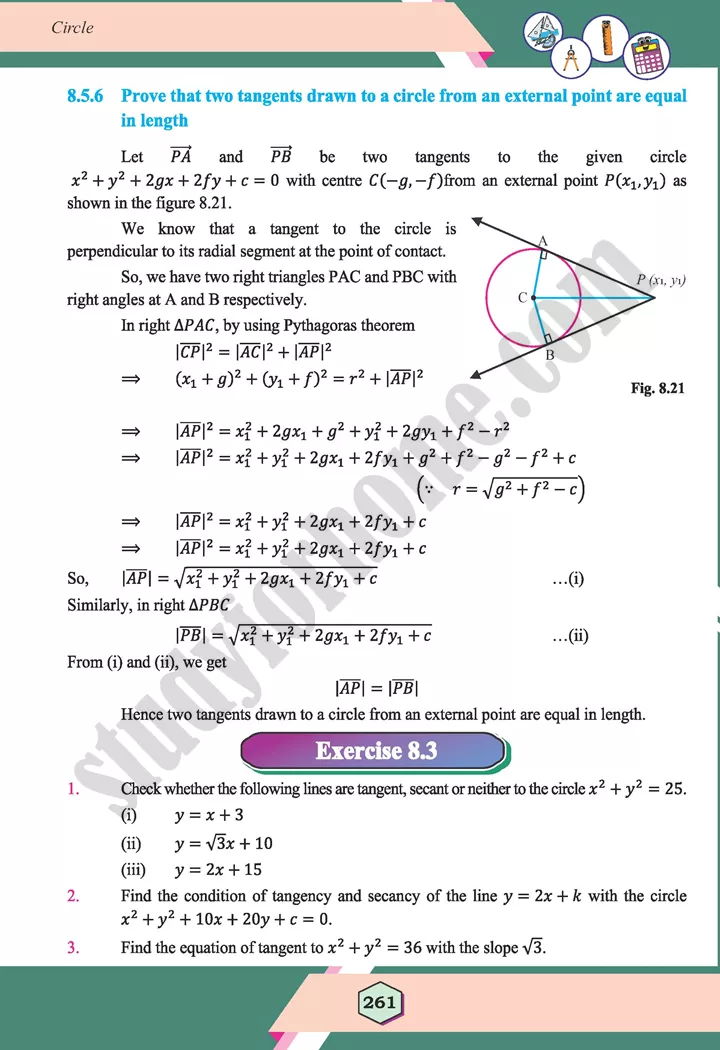 unit 8 circle maths 12th 21