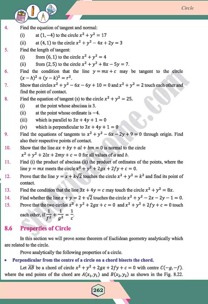 unit 8 circle maths 12th 22