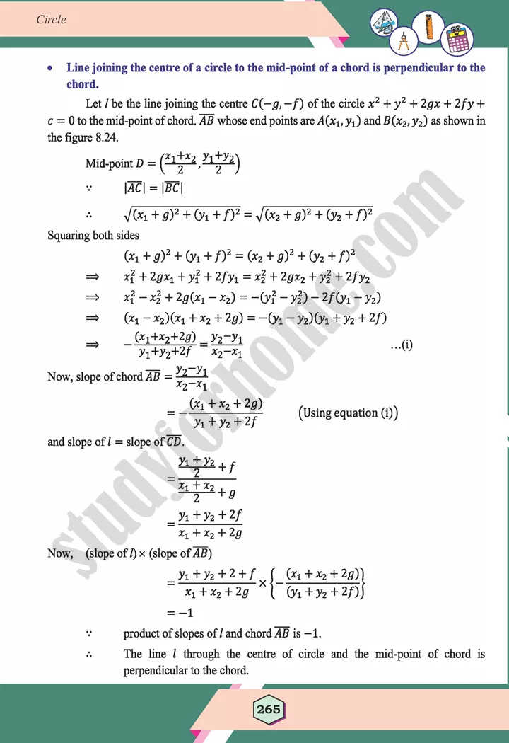 unit 8 circle maths 12th 25