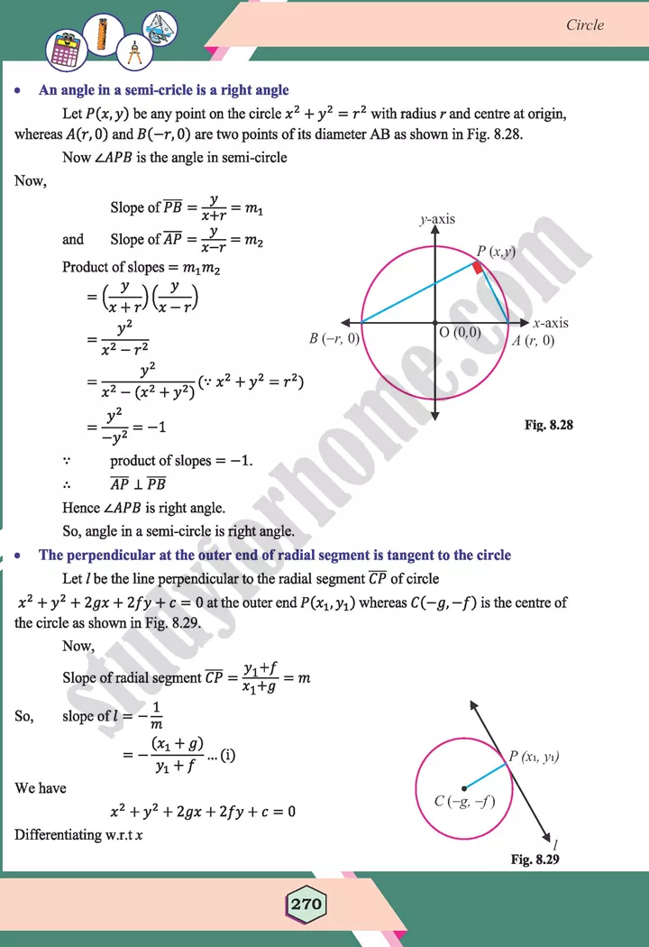 unit 8 circle maths 12th 30