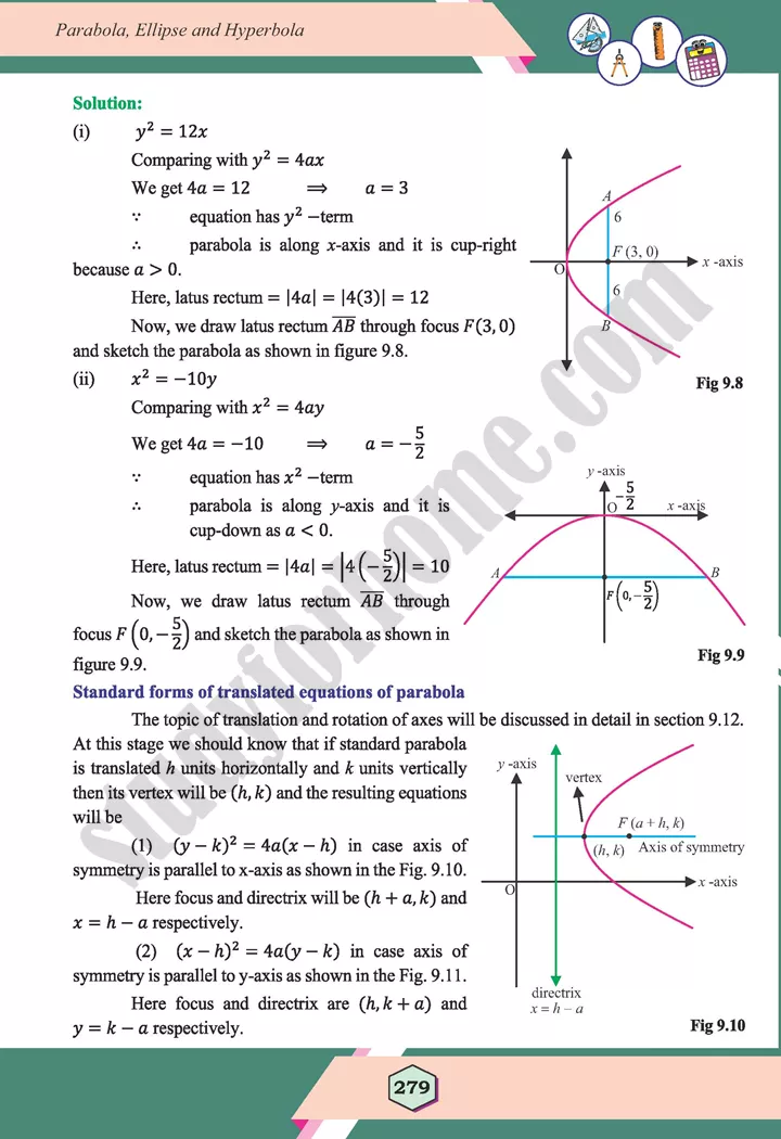 unit 9 parabola ellipse and hyperbola maths 12th 06