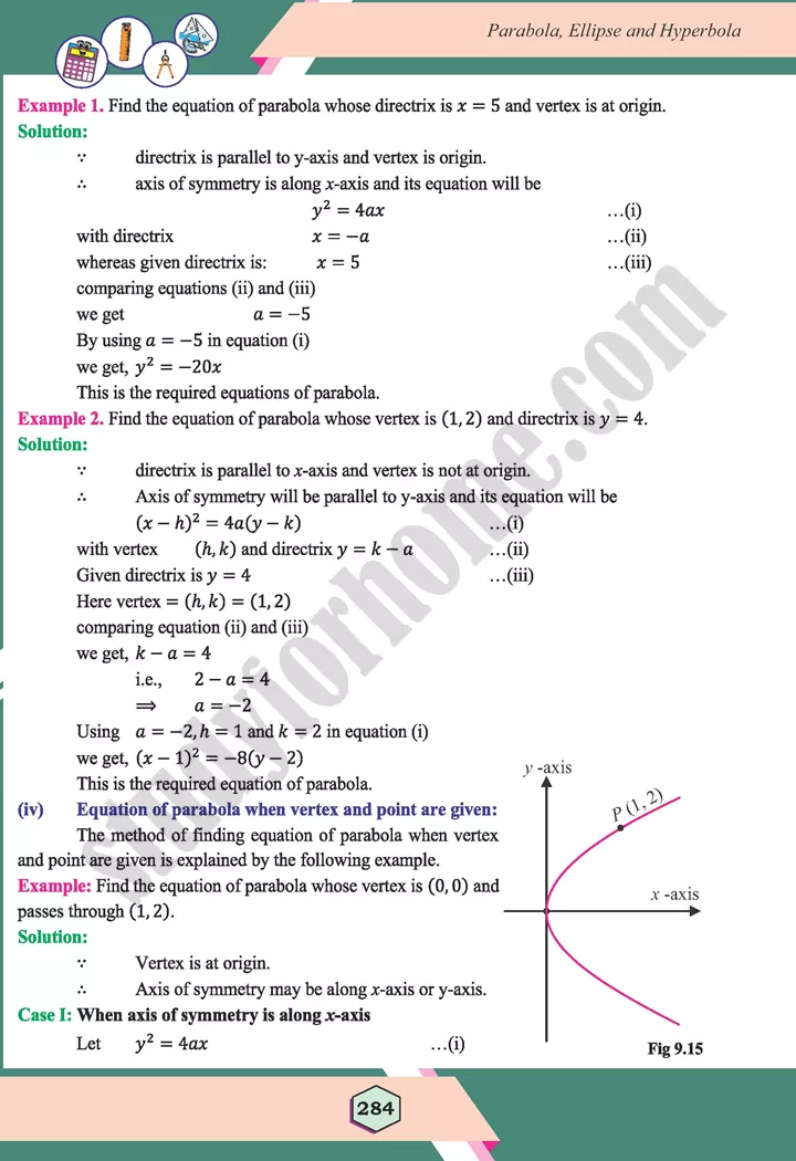 unit 9 parabola ellipse and hyperbola maths 12th 11