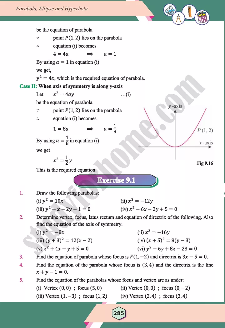 unit 9 parabola ellipse and hyperbola maths 12th 12