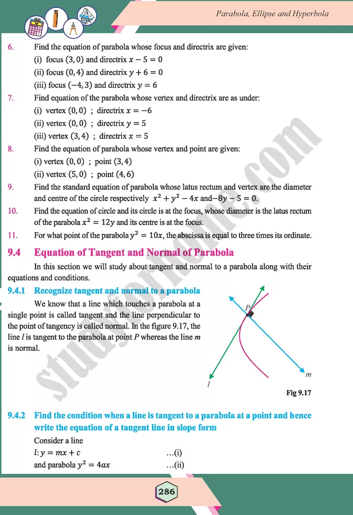 unit 9 parabola ellipse and hyperbola maths 12th 13