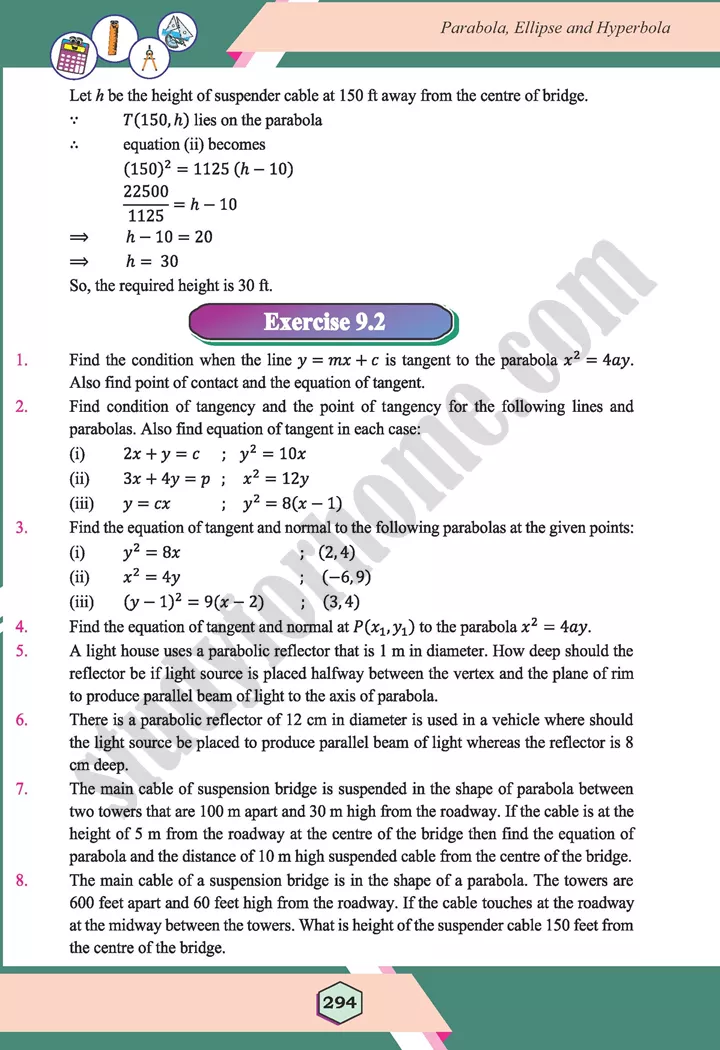 unit 9 parabola ellipse and hyperbola maths 12th 21