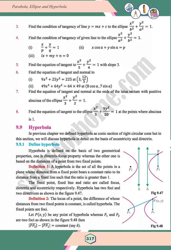 unit 9 parabola ellipse and hyperbola maths 12th 44