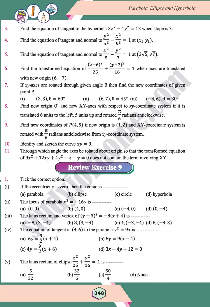 unit 9 parabola ellipse and hyperbola maths 12th 75