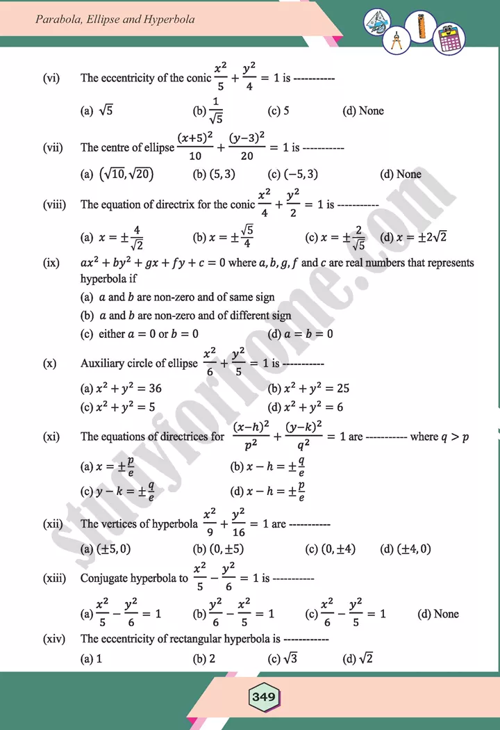 unit 9 parabola ellipse and hyperbola maths 12th 76