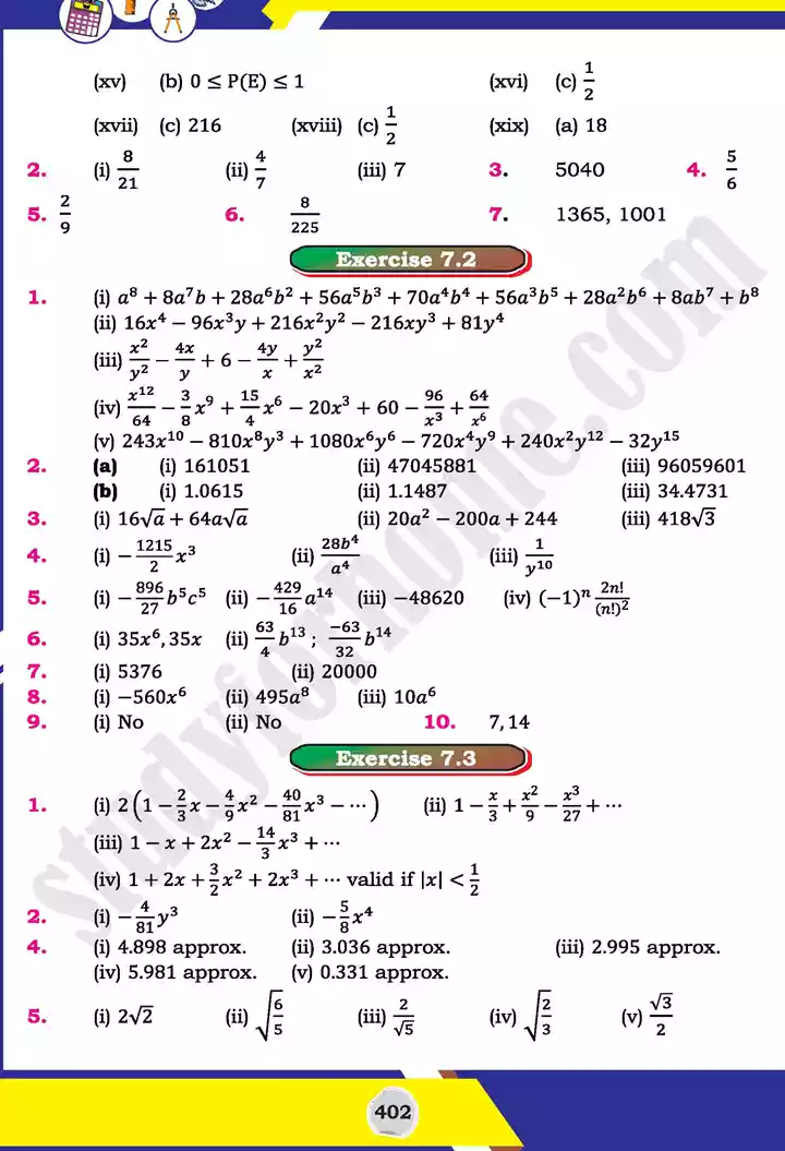 answers mathematics 11th text book 15